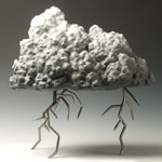 "Thunderbolt" Cumulonimbus cloud with lightning bronze sculpture by Gregory Reade